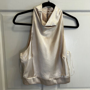 Women's Line And Dot Top, Champange , Size L